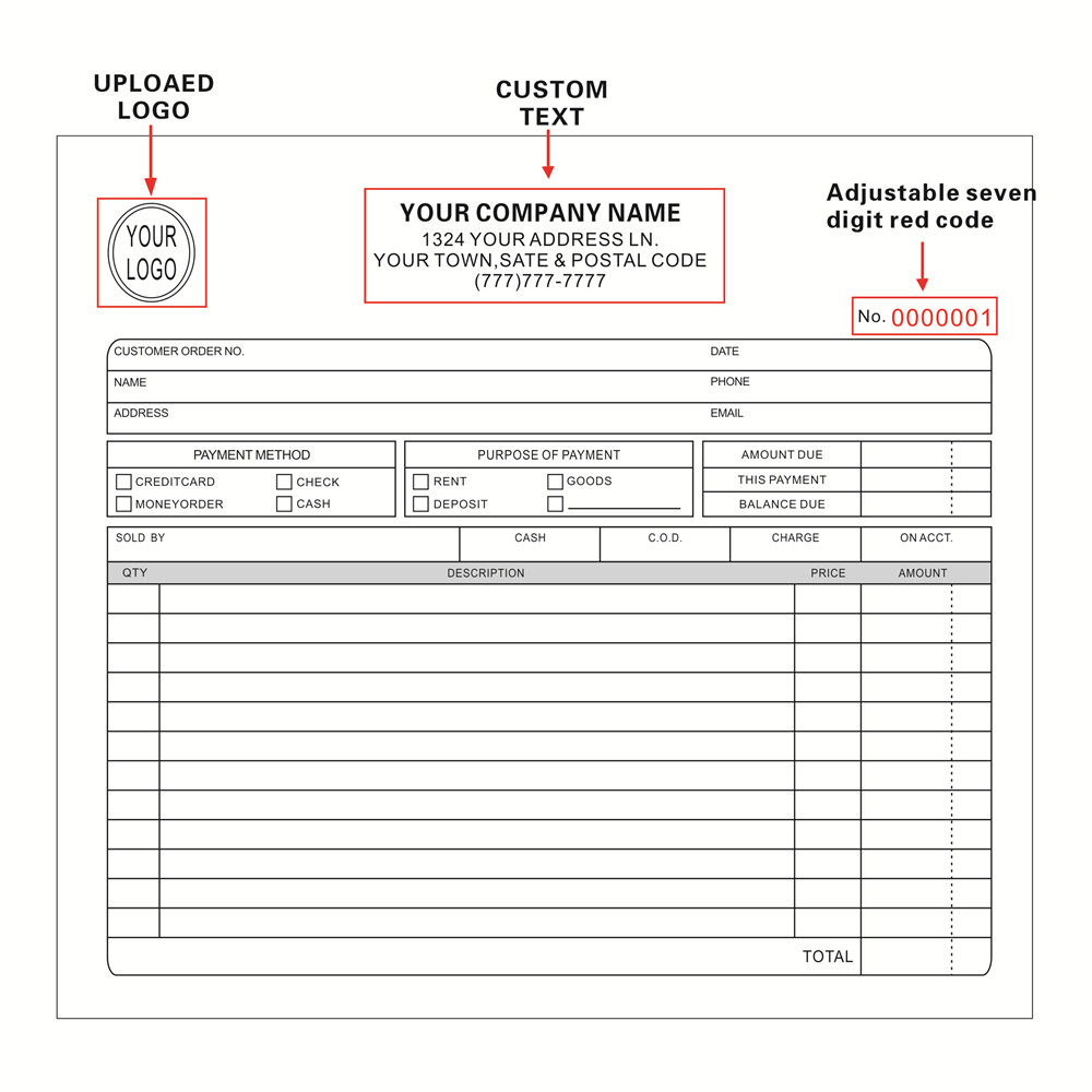 Carbon Copy Book - Due libri personalizzabili per fatture e