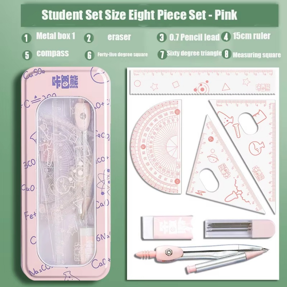 Compass Geometry Set - Set di 8 Pezzi Multifunzionale per