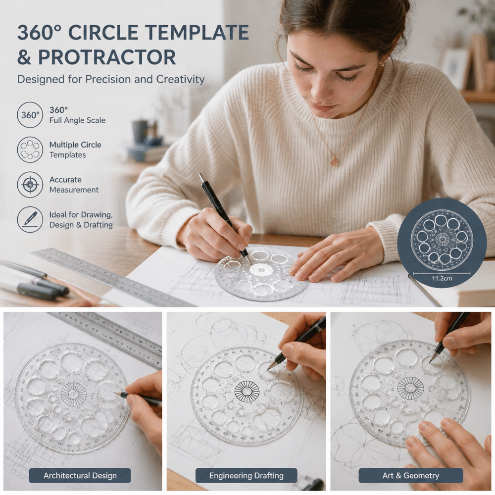 Righello Circolare in Plastica - Ruler Set Transparent recensione e prezzo